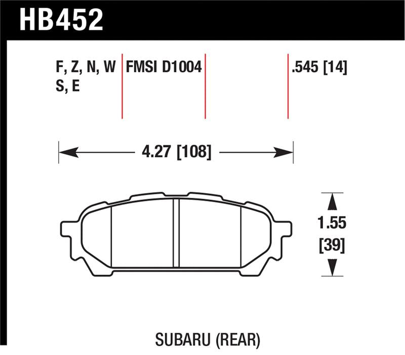Hawk Performance HB452B.545 HPS 5.0 Street Brake Pads