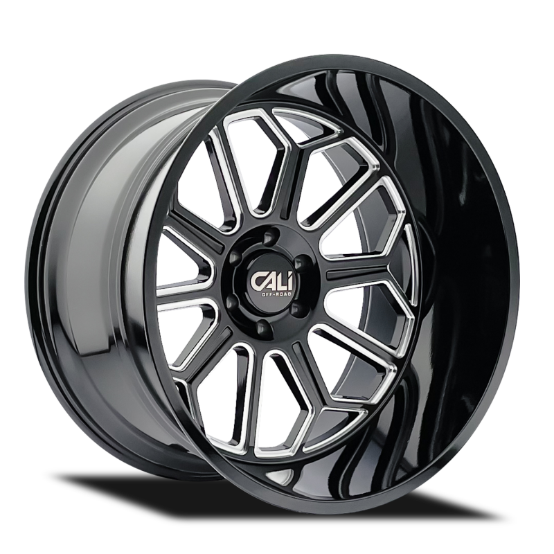 Cali Off-Road Auburn 9117 24x14 6x139.7 -76mm Gloss Black Milled Wheel 9117-24483BM