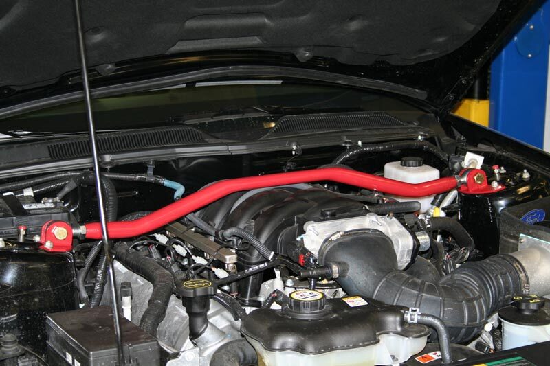 UMI Performance 1005-B GT Front Strut Tower Brace Black for 2005-2014 Mustang