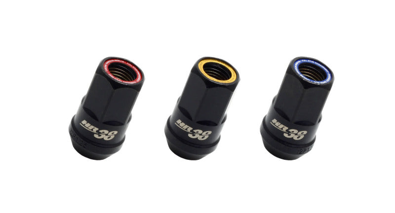 Wheel Mate HR3806BR Muteki HR38 Open End Lug Nuts Black Chrome with Red Ring M12x1.50