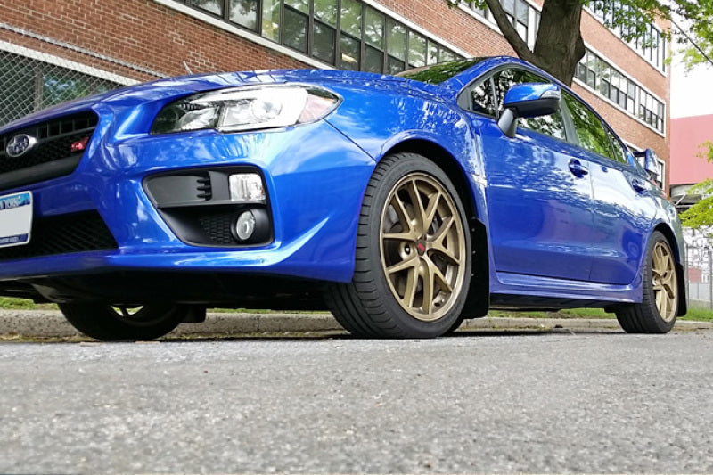 Rally Armor UR Mud Flaps - 2015-2021 Subaru WRX / WRX STI - Black/White Logo - #MF32-UR-BLK/WH