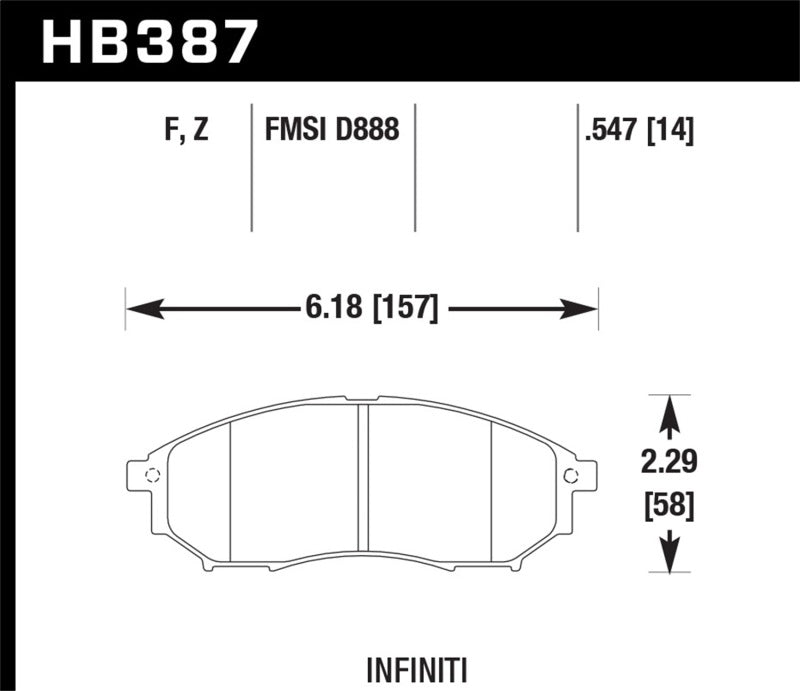 Hawk Performance HB387Z.547 Performance Ceramic Street Brake Pads