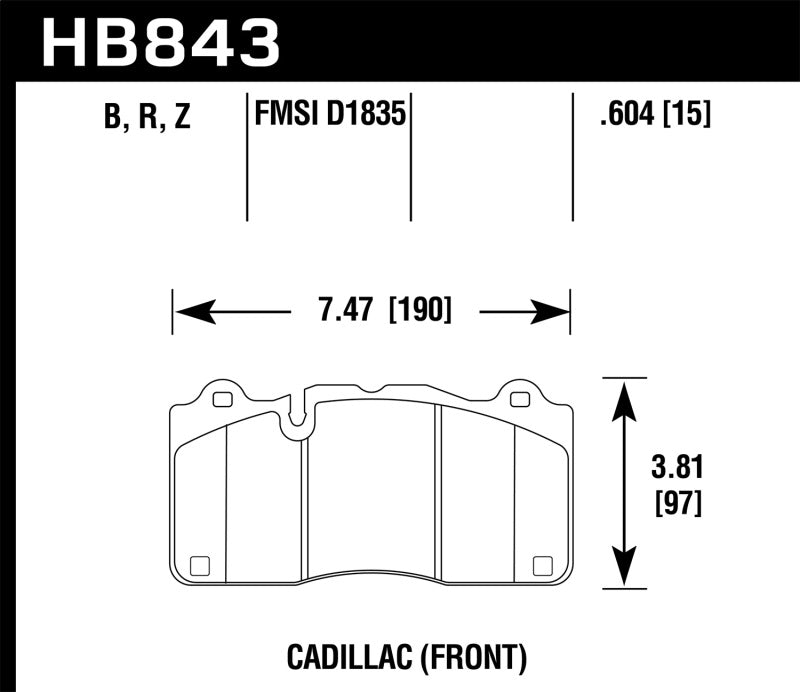 Hawk Performance HB843G.604 DTC-60 Motorsport Brake Pads