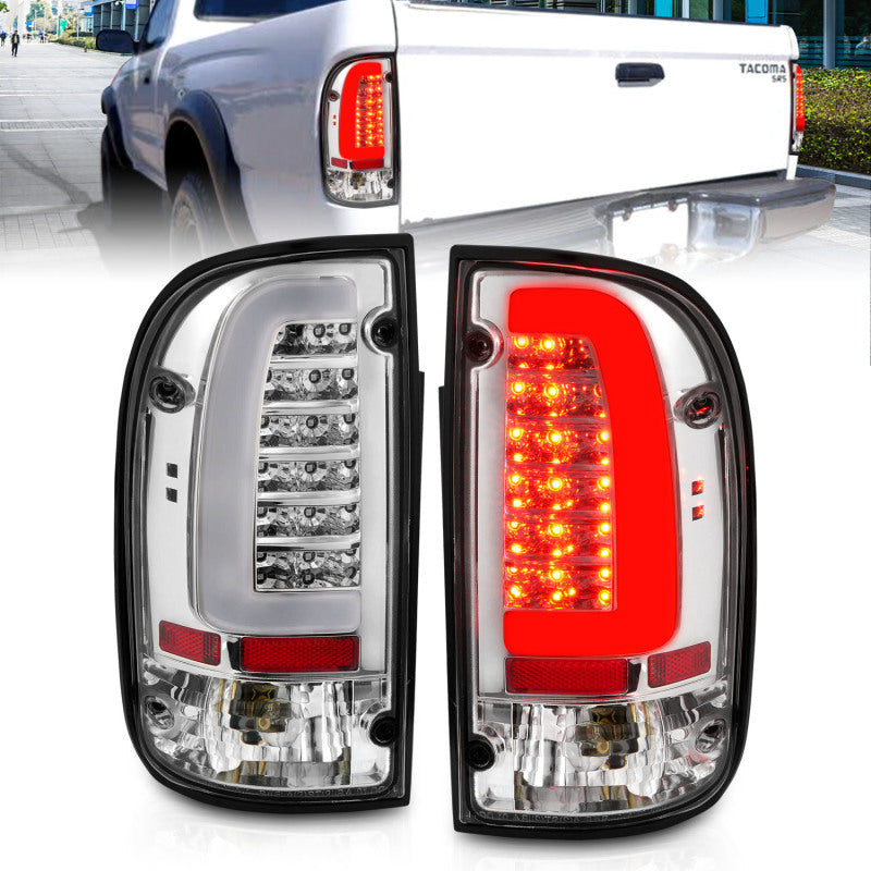 ANZO 95-04 Toyota Tacoma LED Taillights Chrome Housing Clear Lens (Pair)