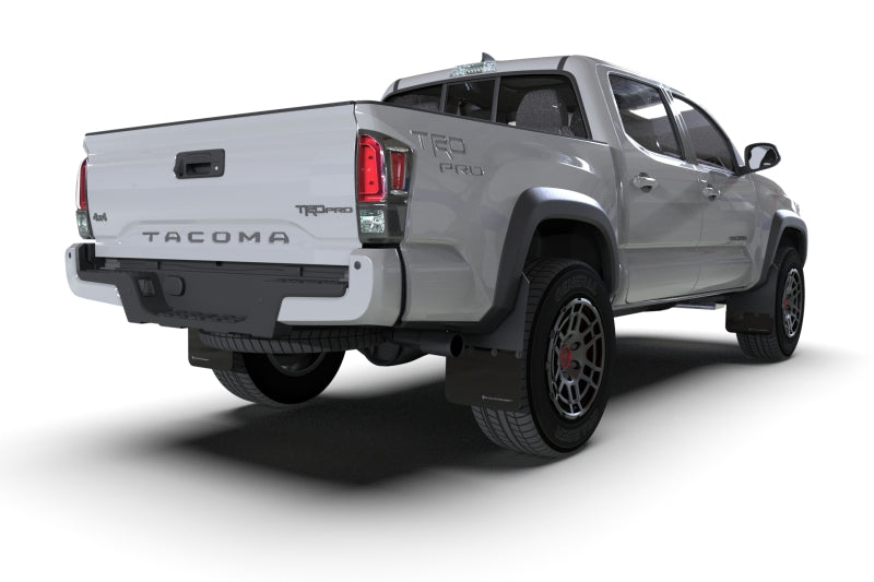 Rally Armor UR Mud Flaps - 2016-2023 Toyota Tacoma - Black/Green Logo - #MF94-BLK-AGN