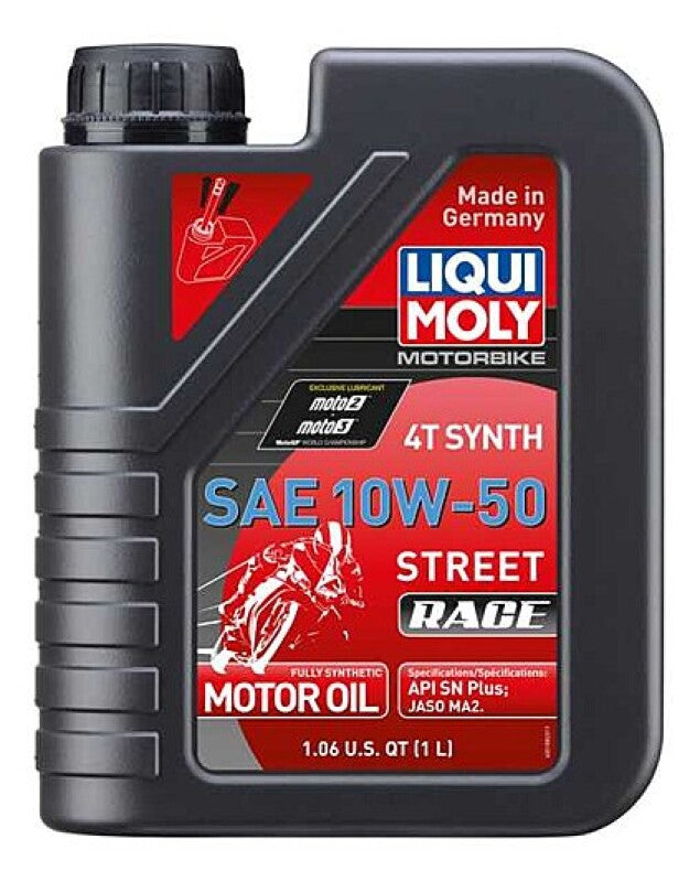 LIQUI MOLY 1L Motorbike 4T Synth SAE 10W-50 Street Race (20066) - Pack of 6