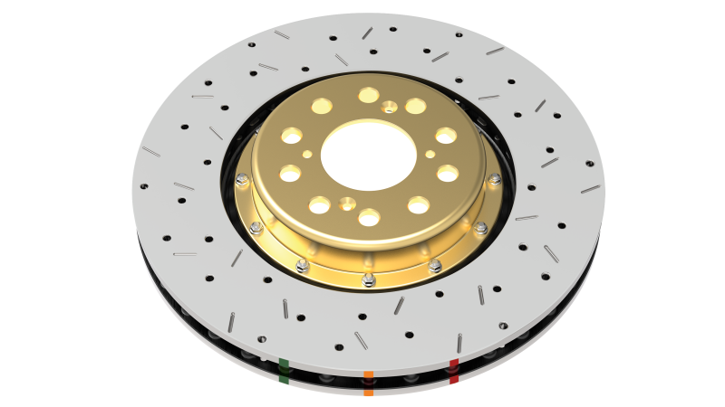 DBA 05 Pontiac GTO Front Drilled & Slotted 5000 Series Rotor Assembled w/ Gold Hat