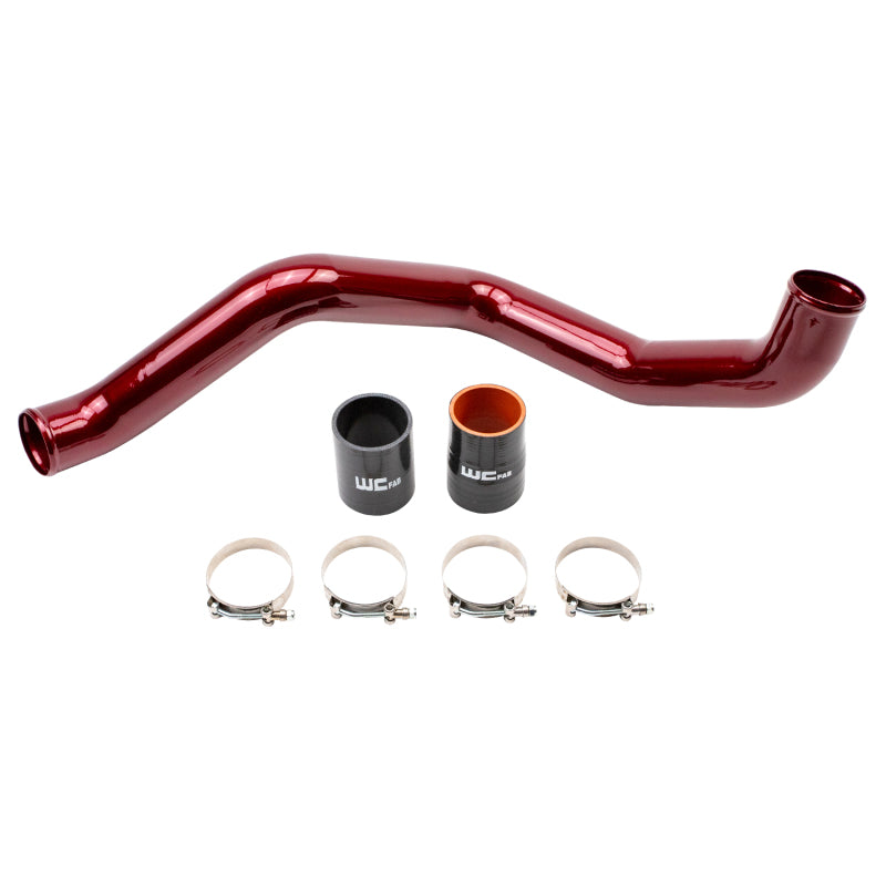 Wehrli Custom Fabrication WCF100365-RED Driver Side 3in Intercooler Pipe WCFab Red for 2020-2026 Chevrolet Silverado / GMC Sierra 2500 HD / 3500 HD L5P Duramax