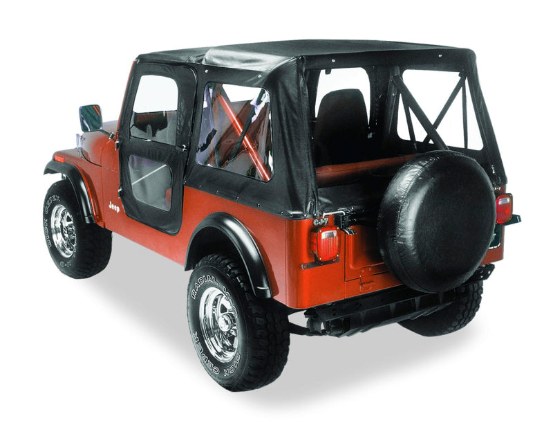 Bestop A-Top For OEM - 76-86 for Jeep CJ7 Replace (Black Crush Clear Windows