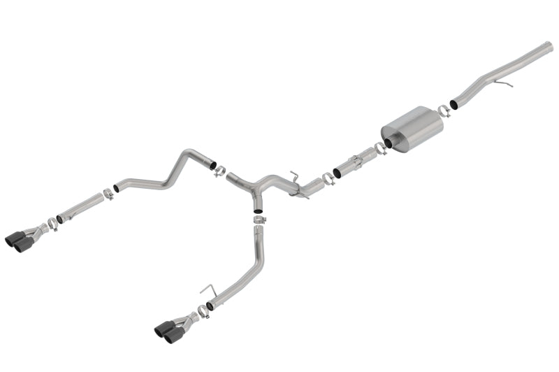 Borla 140776BC 19 Chevrolet Silverado/GMC Sierra 1500 6.2L SS ATAK Catback Exhaust - Black Chrome Tips - #140776BC