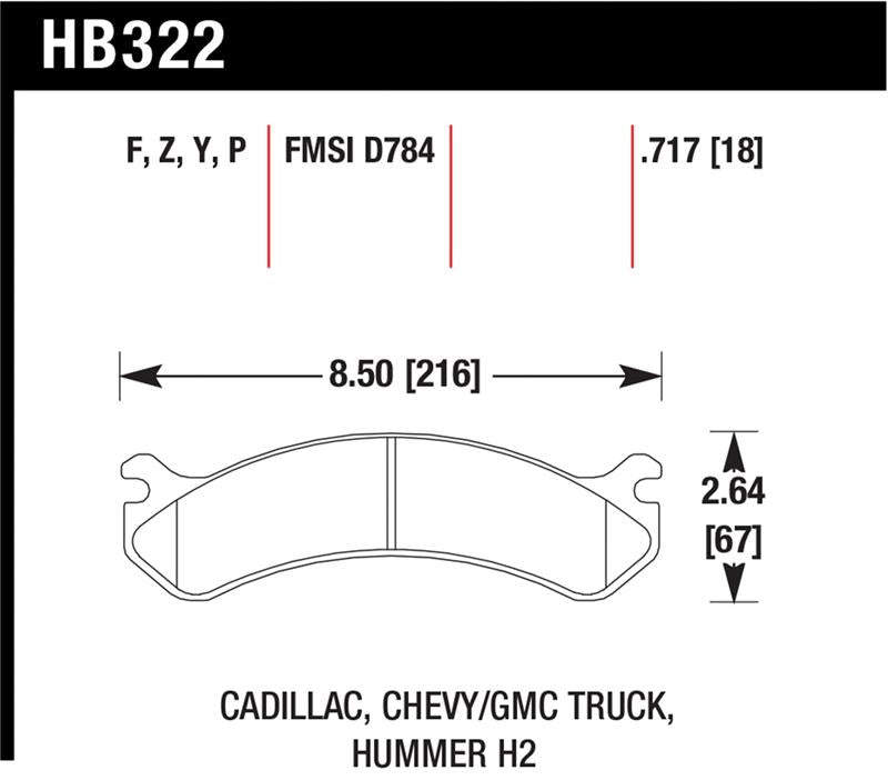 Hawk Performance HB322P.717 Super Duty Street Brake Pads