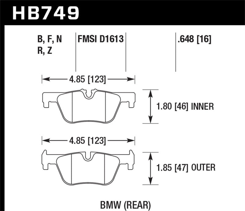 Hawk Performance HB749N.648 HP Plus Crossover Street/Motorsport Brake Pads