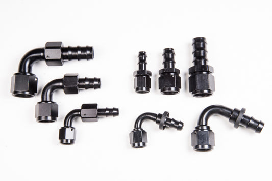 Radium Reusable black anodized aluminum Push-Lok hose ends - #14-0204