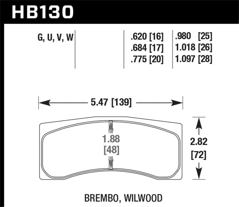 Hawk Performance HB130U.980 DTC-70 Motorsport Brake Pads