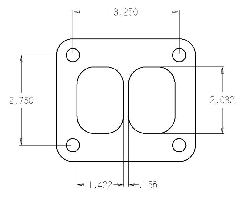 Cometic Gasket C4513 Divided .010 in Rubber Coated Stainless Turbo Inlet Flange Gasket for Garrett T4