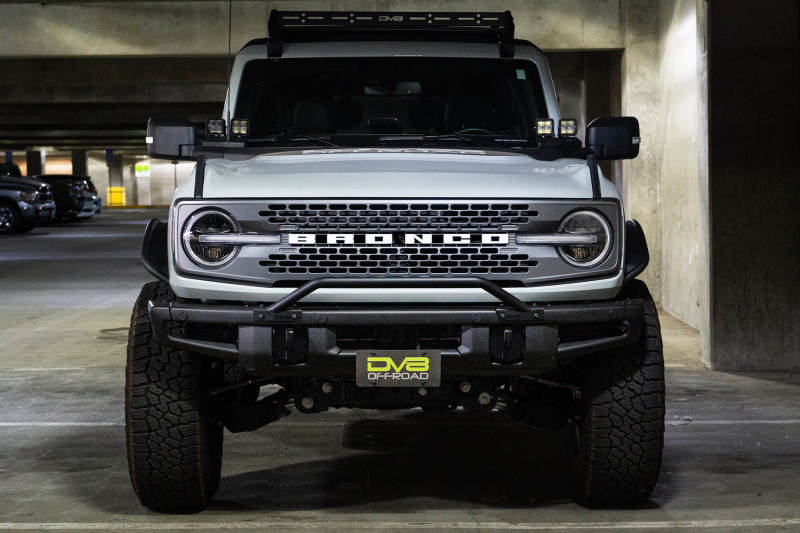 DV8 Offroad 21-22 Ford Bronco Factory Front Bumper Licence Relocation Bracket - Front - #LPBR-01