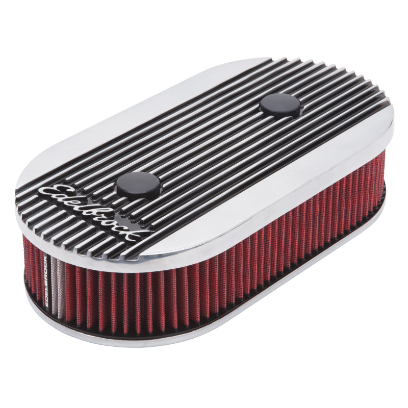 Edelbrock 4272 Air Cleaner Elite II Oval Dual-Quad Carburetors 2.5 in Red Element Polished