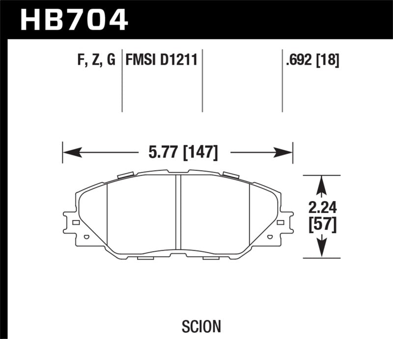 Hawk Performance HB704B.692 HPS 5.0 Street Brake Pads
