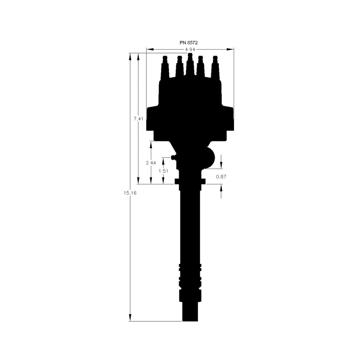 MSD 8572 for Corvette V8 Tach Drive Distributor w/Vacuum Advance