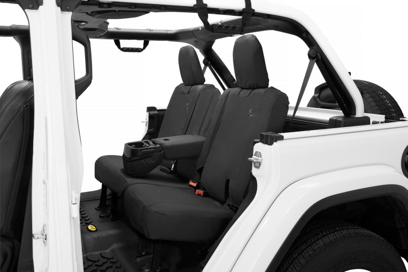 Bestop 18-23 Jeep Wrangler JL 4-Door Exc. 4Xe Rear W/ Fold Down Arm Rest Seat Covers (Black Diamond)