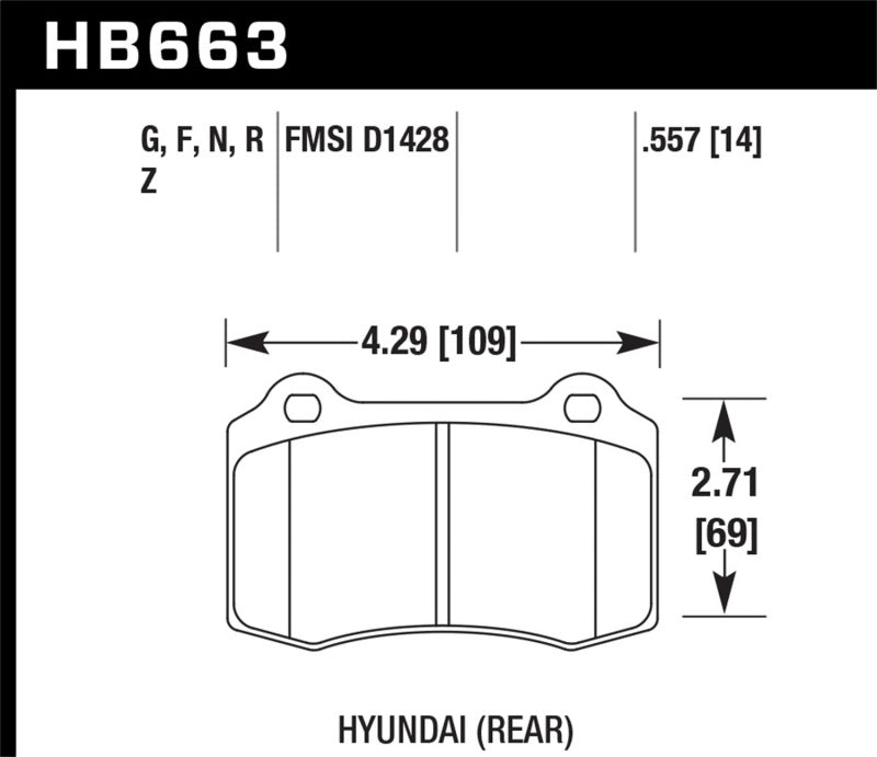 Hawk Performance HB663Z.557 Performance Ceramic Street Brake Pads