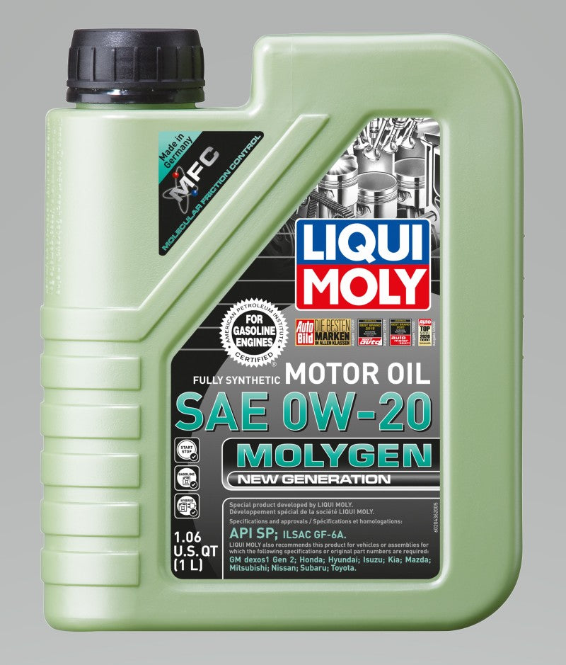 LIQUI MOLY 1L Molygen New Generation Motor Oil SAE 0W-20 (20436) - Pack of 6