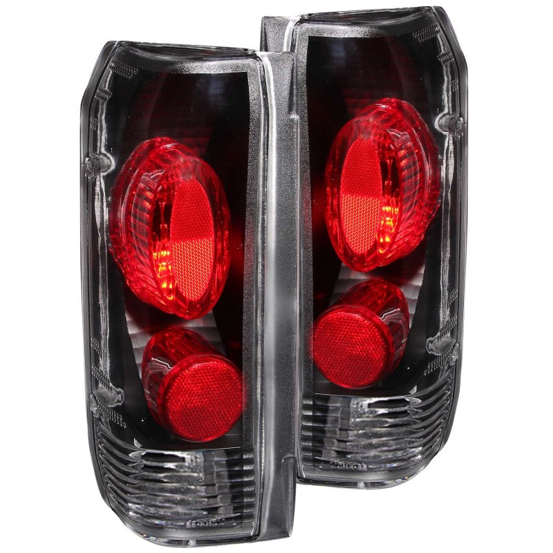 ANZO 1987-1996 Ford F-150 Taillights Black