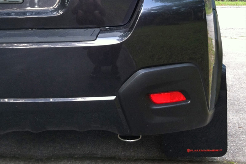 Rally Armor UR Mud Flaps - 2013-2015 Subaru XV Crosstrek, 2016-2017 Subaru Crosstrek - Black/Grey Logo - #MF26-UR-BLK/GRY