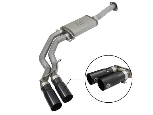 aFe Rebel Exhausts 3in SS Cat-Back 15-16 Ford F-150 EcoBoost V6 2.7/3.5L V8 5.0L w/ Black Tips - #49-43081-B