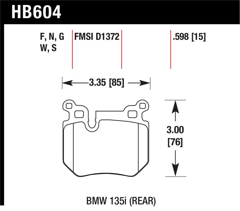 Hawk Performance HB604N.598 HP Plus Crossover Street/Motorsport Brake Pads