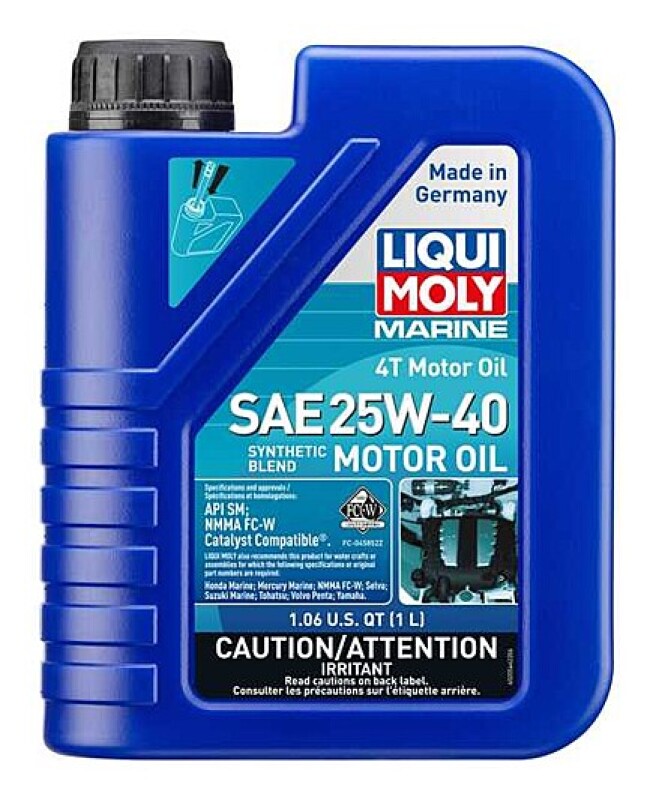 LIQUI MOLY 1L Marine 4T Motor Oil 25W-40 (20546) - Pack of 6