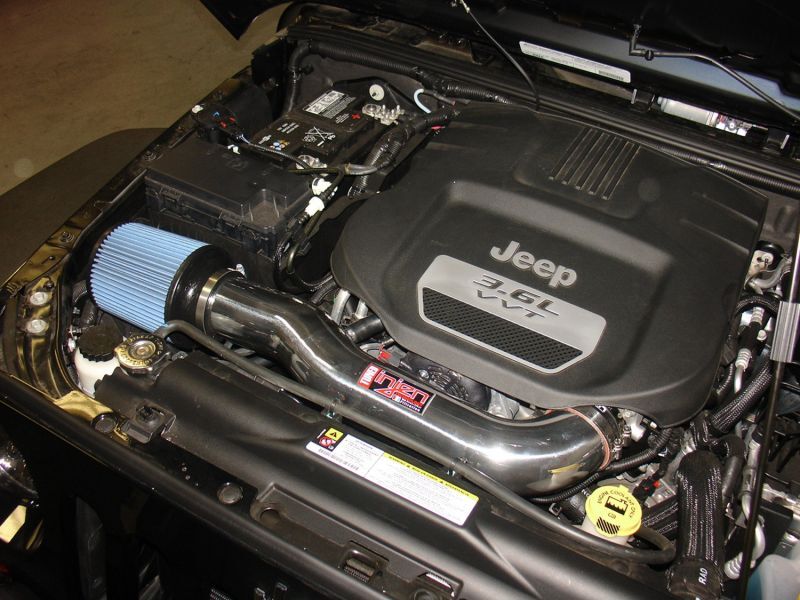 Injen 12-18 Jeep Wrangler JK 3.6L V6 Wrinkle Black Short Ram Intake w/ Open Filter - #PF5004WB