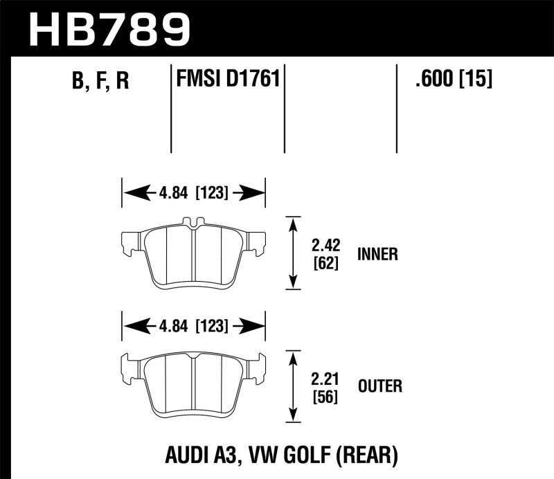 Hawk Performance HB789Z.600 Performance Ceramic Street Brake Pads