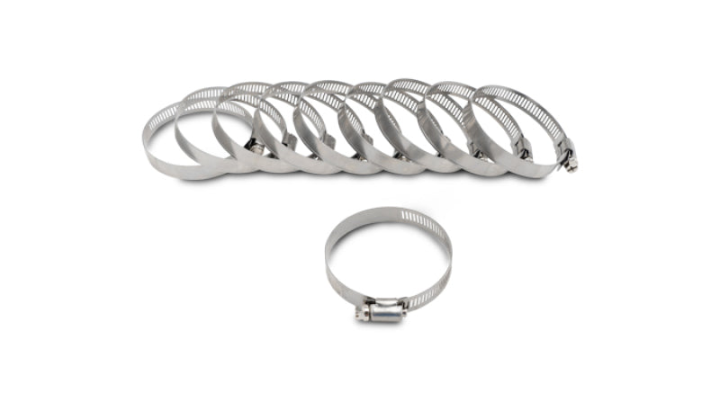 Vibrant S.S. Worm Gear Clamps Pack of 10 - Clamping Range: 2.79in - 3.74in