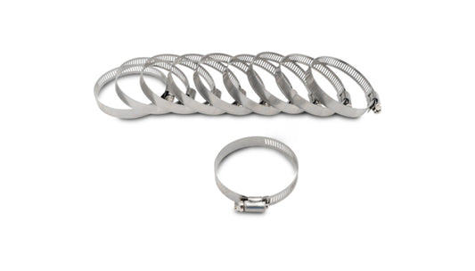 Vibrant S.S. Worm Gear Clamps Pack of 10 - Clamping Range: 2.04in - 3.00in