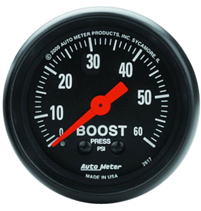 AutoMeter 2617 Z Series 52mm 0-60 PSI Mechanical Boost Gauge