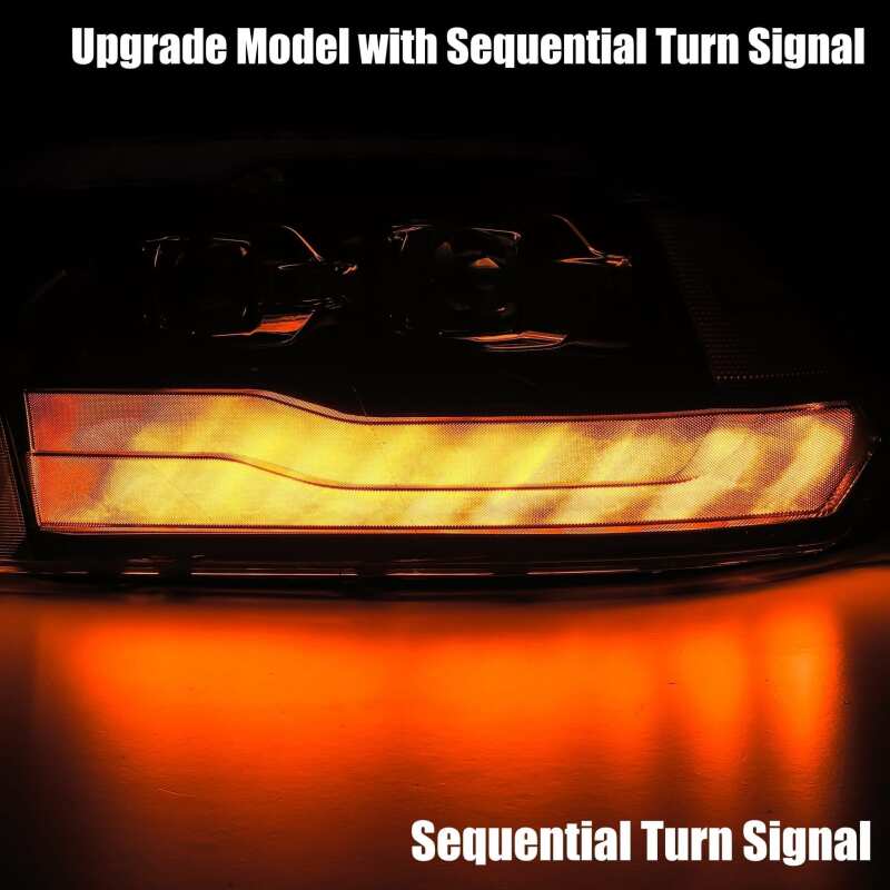 AlphaRex 880539 09-18 Dodge Ram 1500 HD LUXX LED Projector Headlights Plank Style Black w/Activation Light/Sequential Signal/DRL