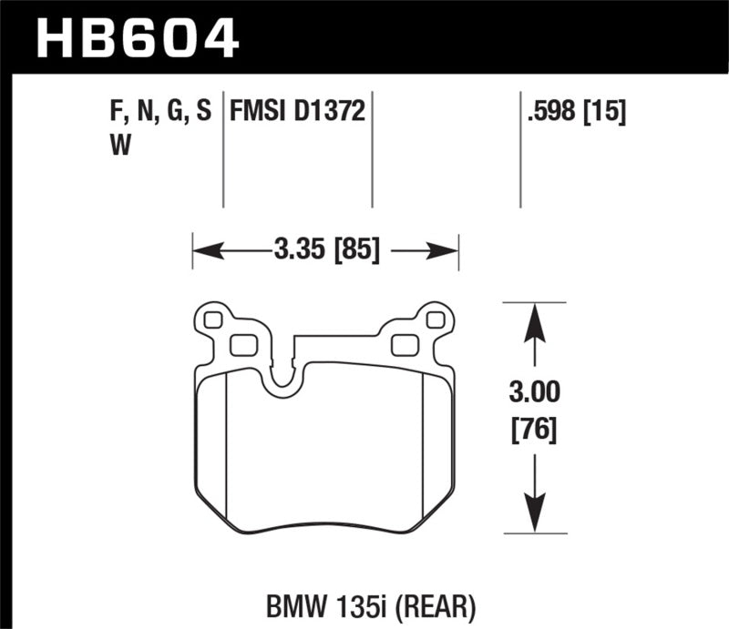 Hawk Performance HB604N.598 HP Plus Crossover Street/Motorsport Brake Pads