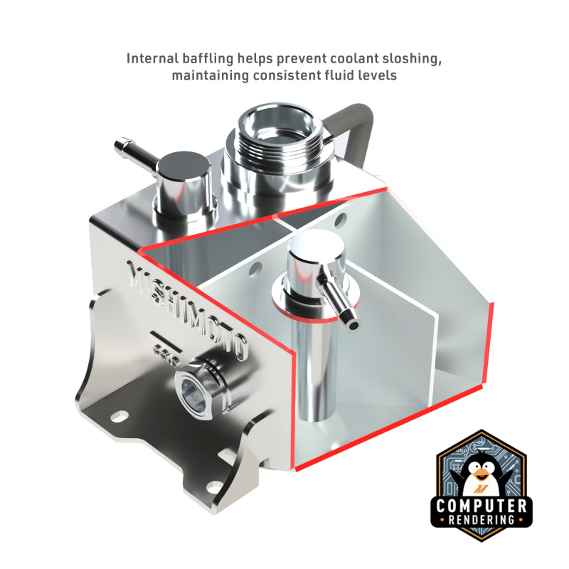 Mishimoto 2024+ Ford Mustang V8/2.3L EcoBoost Expansion Tank - Polished - #MMRT-MUS-24P