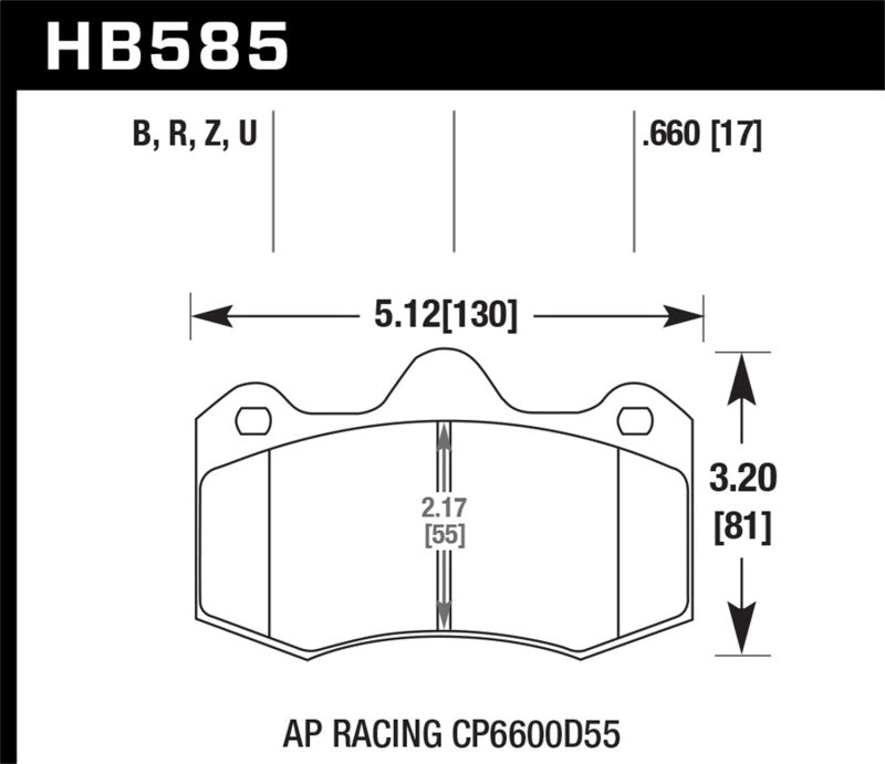 Hawk Performance HB585U.660 DTC-70 Motorsport Brake Pads