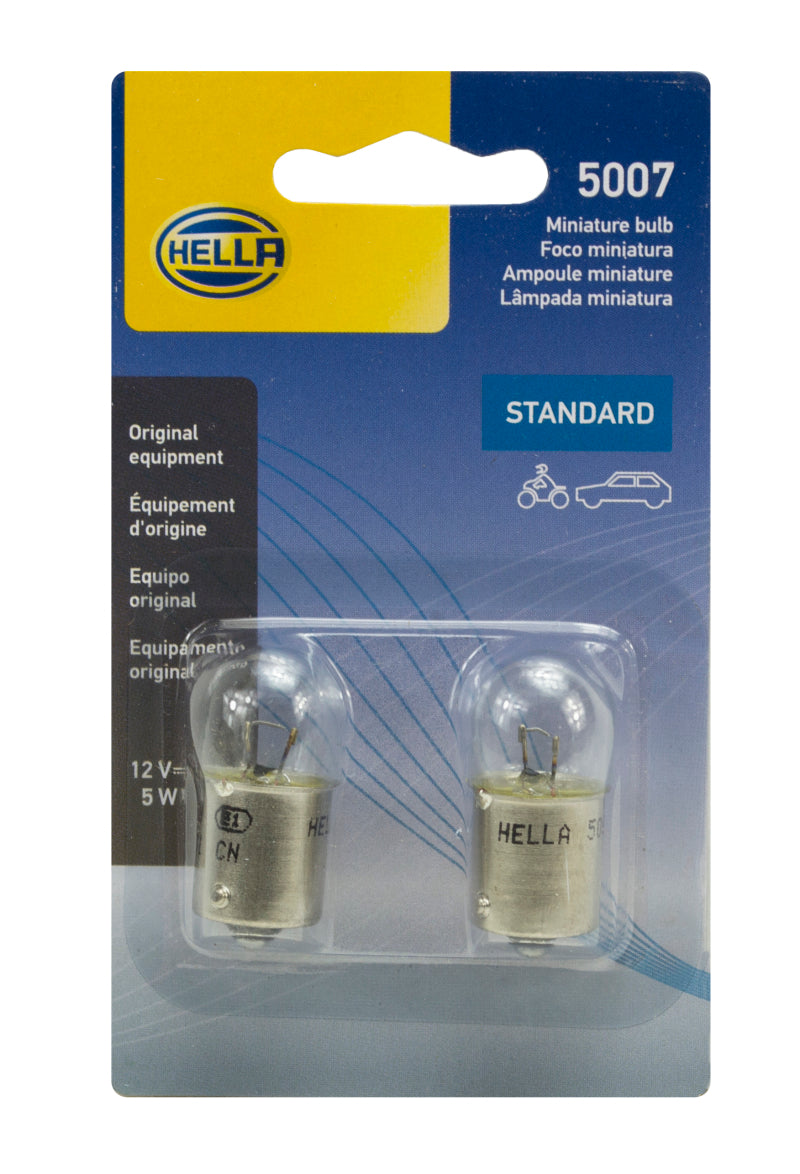 HELLA 5007TB 5007 12V 5W BA15s B6 Bulbs Pair