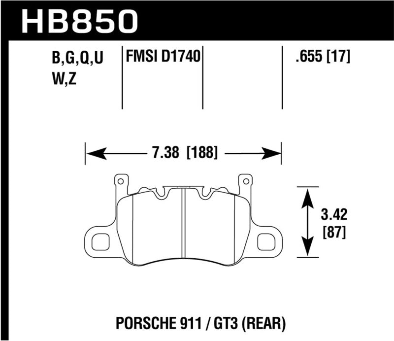 Hawk Performance HB850N.655 HP Plus Crossover Street/Motorsport Brake Pads