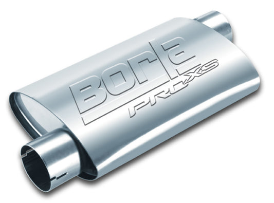 Borla 400490 Universal Pro-XS Muffler Oval 2.5in Inlet/Outlet Offset/Offset Notched Muffler - #400490