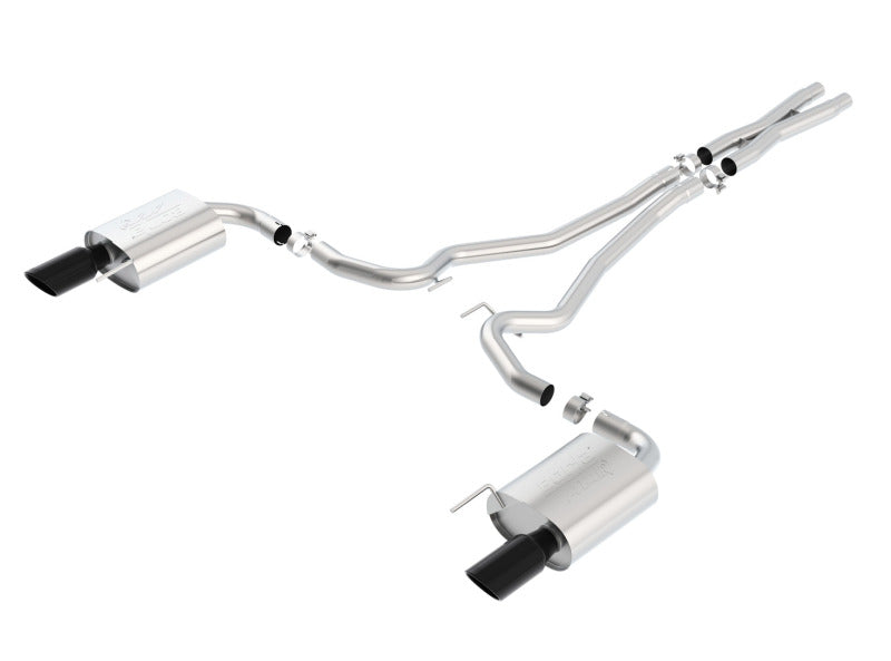 Borla 140591BC Atak S Cat-Back 15-17 Ford Mustang GT 5.0L V8 MT/AT 2.5in pipe 4in tip (Black Chrome) - #140591BC