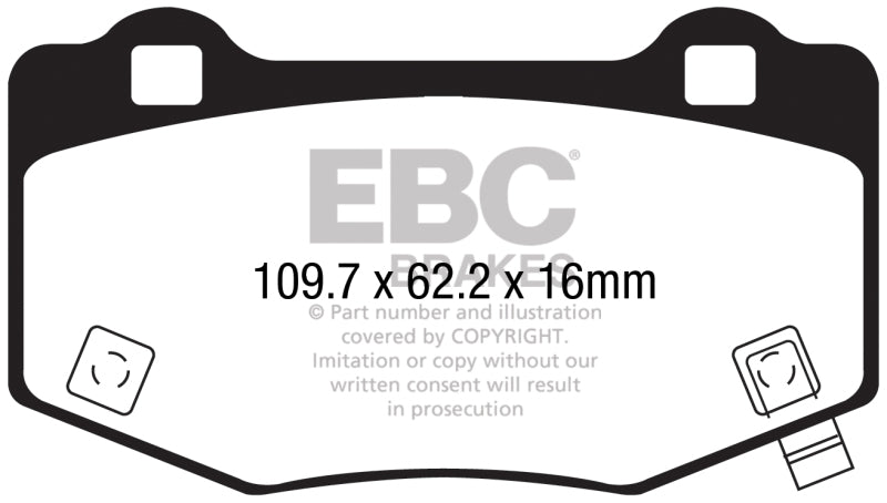 EBC 15-17 Ford Mustang Shelby GT350/GT350R Yellowstuff Rear Brake Pads DP43056R