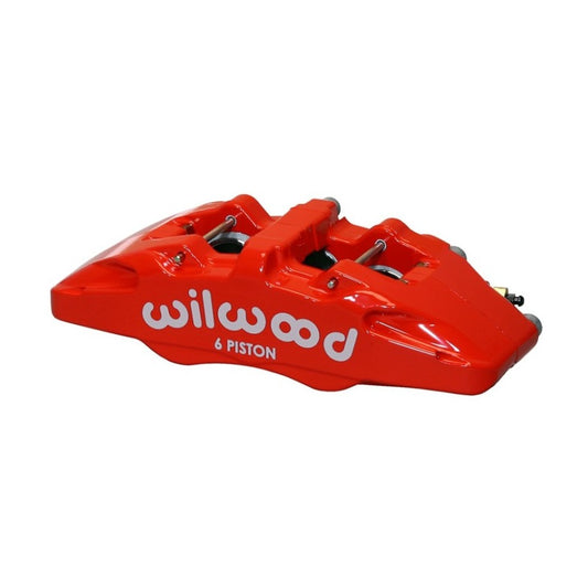 Wilwood Caliper-Forged Dynapro 6 5.25in Mount-Red-R/H 1.62/1.12/1.12in Pistons 0.81in Disc - #120-13434-RD