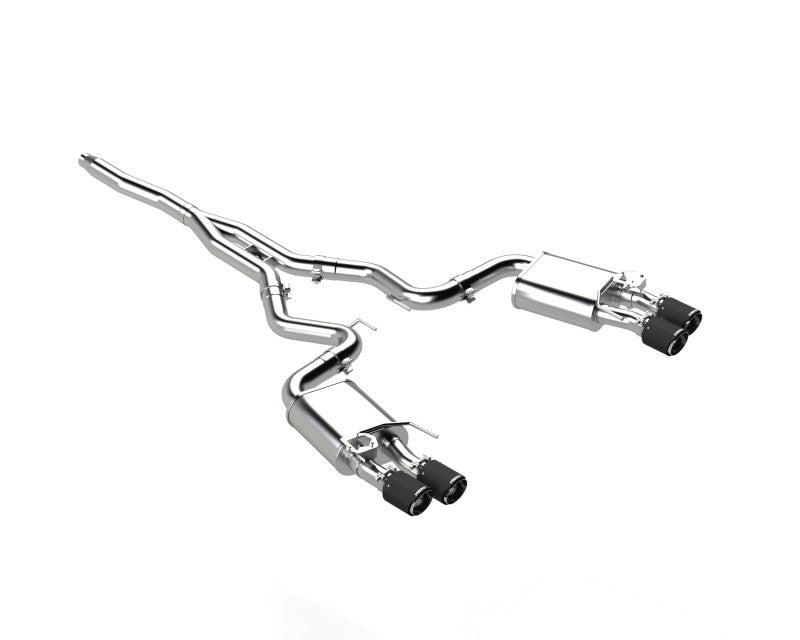MBRP Mustang 3in Cat-Back Exhaust with Quad Carbon Fiber SS Tips - T304