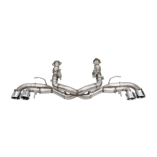 Corsa 20-25 Corvette C8 3in Xtreme Cat-Back Exhaust 4.5in Pol Quad Tips - Integrates stock AFM Valve
