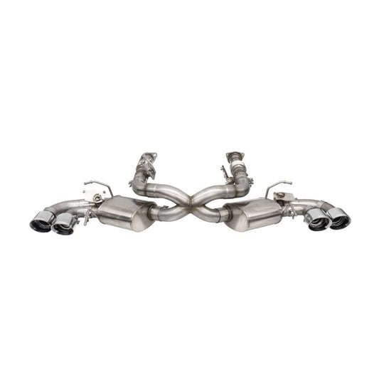Corsa 2020-25 Corvette C8 3in Valved Cat-Back 4.5in Pol Quad Tips - Fits Factory Perf Exhaust w/ AFM