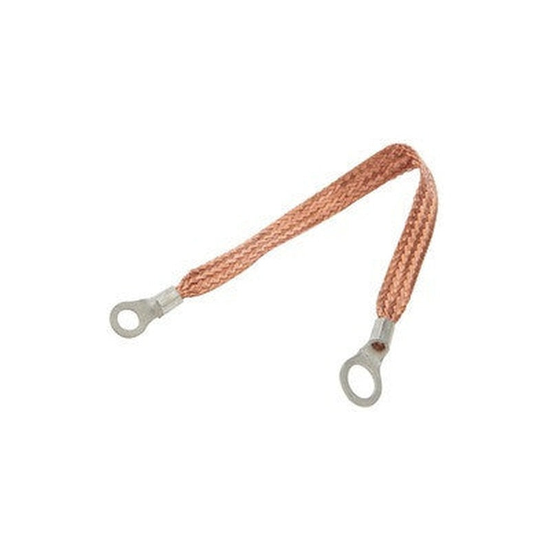Allstar Performance Copper Ground Strap 12in with 1/4in and 3/8in Ring ALL76329-12